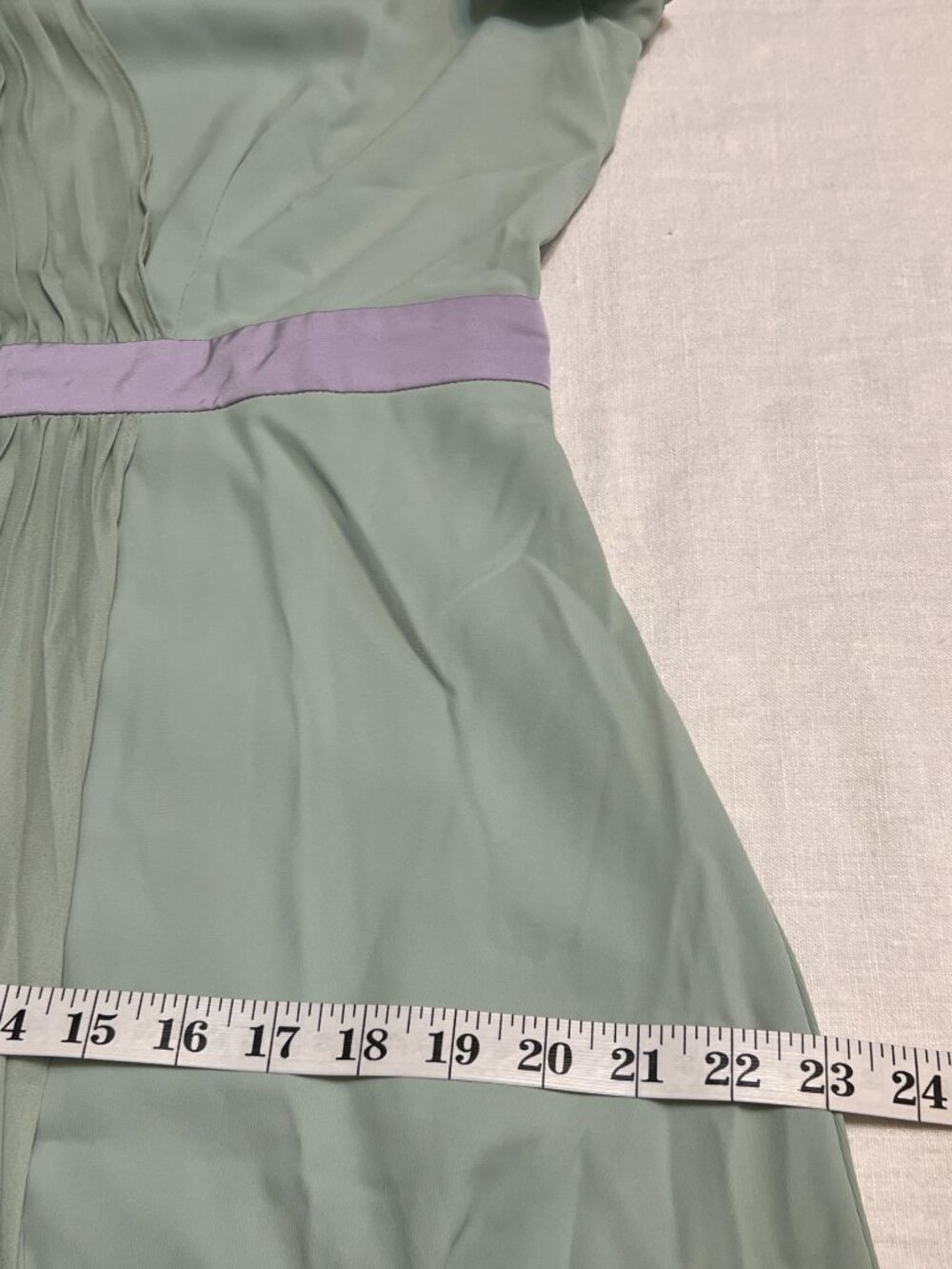 NWT MOTF Shein Pleated Midi Dress Women M Sage Green Flutter Pleat Sleeve Party - Picture 7 of 9